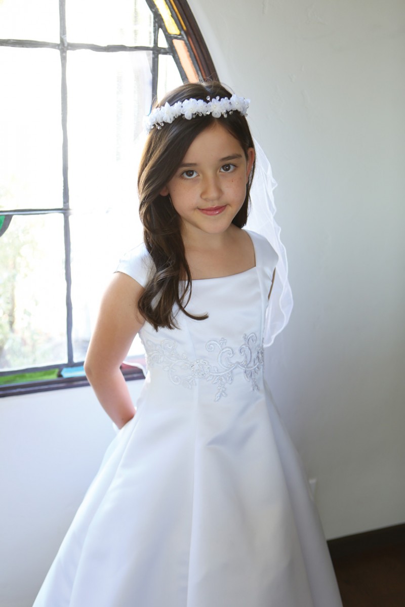 Organza First Communion Dress with Layered Organza Skirt Designer
