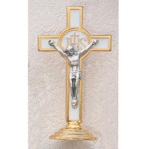 WHITE STANDING Communion CRUCIFIX