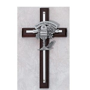 First Communion Cherry Wood Cross