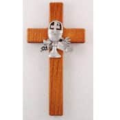 First Communion Communion Cross-Walnut