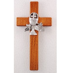 First Communion Communion Cross-Walnut