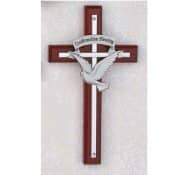 HOLY SPIRIT Confirmation Cross - Cherry