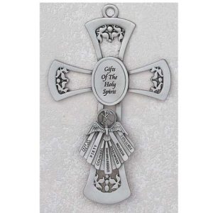 GIFTS OF THE SPIRIT Confirmation CROSS Pewter