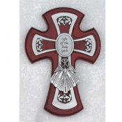 GIFTS OF THE SPIRIT Confirmation Cross - Pewter/Cherry