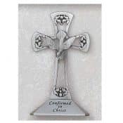 STANDING CONFIRMATION HOLY SPIRIT CROSS - Pewter