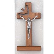WALNUT CUT OUT HOLY SPIRIT Confirmation CRUCIFIX