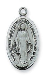 Communion ANTIQUE SILVER MIRACULOUS Pendant w/Chain_1