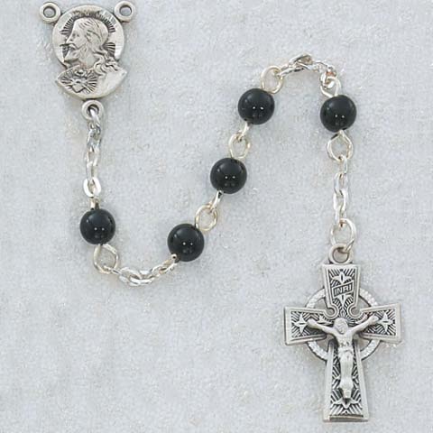 Black First Communion Childrens Rosary Beads