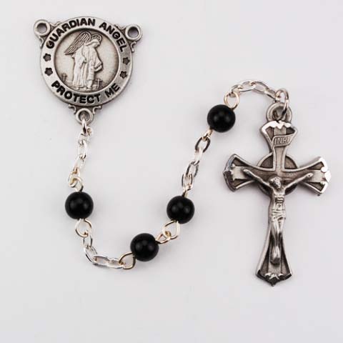 Black First Communion Rosary Beads