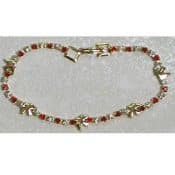CRYSTAL AND RED DOVE Confirmation BRACELET