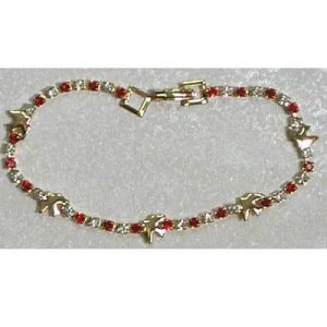 CRYSTAL AND RED DOVE Confirmation BRACELET