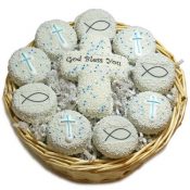First Communion Oreo Cookie Basket with Crosses