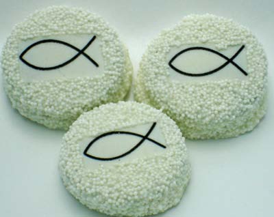 First Communion Oreo Favors with Icthus Fish