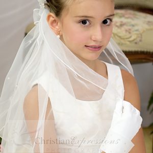 First Communion Wreath Veils Bows and Beads