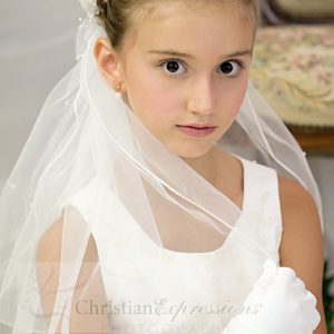 First Communion Wreath Veils Organza Bows and Beads