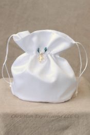 Girls FIrst Communion Purse Pearls and Gold Cross