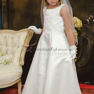 Long Length First Communion Dress Lace and Beading