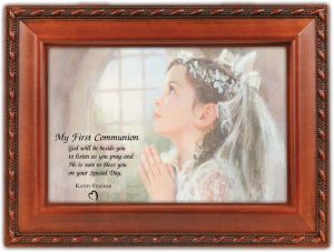 First Communion Music Box-Praying Girl