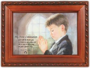 First Communion Music Box-Praying Boy