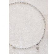 TIN CUT CRYSTAL NECKLACE WITH RHODIUM CHALICE OR MIRACULOUS