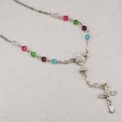 MULTI COLOR ONE DECADE RHODIUM PENDANT