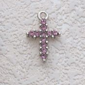 PINK STONE CROSS w/chain