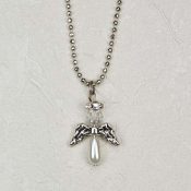 PEARL AND CRYSTAL ANGEL w/chain