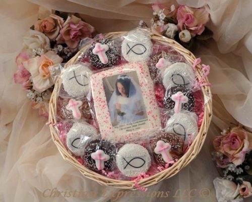 Personalized First Communion Cookie Gift Basket Oreos