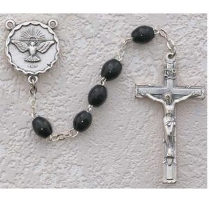 BLACK WOOD HOLY SPIRIT Confirmation ROSARY