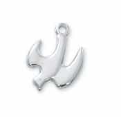 Holy Spirit Confirmation Pendant w/chain Rhodium Finish