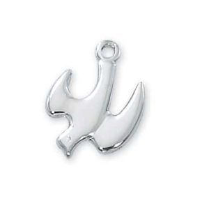 Holy Spirit Confirmation Pendant w/chain Rhodium Finish