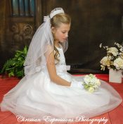 Organza and satin first communion dress
