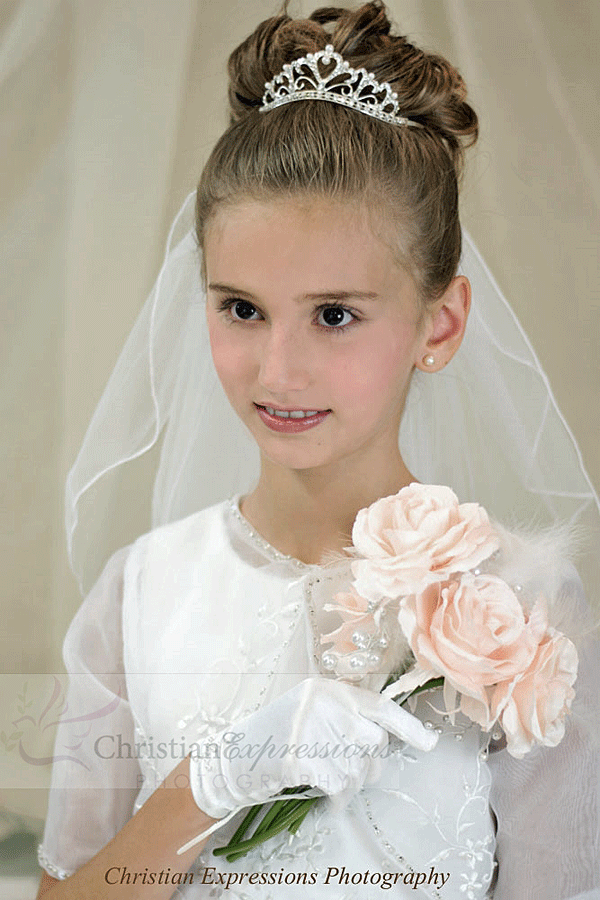 First Communion Pearl Enhanced Crown Tiara T704