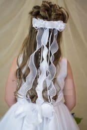 First Communion Bow Hairpiece-V855
