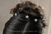 First Communion Pearl Flower Hairpins-P802