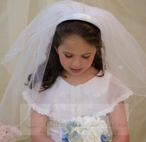 Irish Shamrocks First Communion Headband Veil